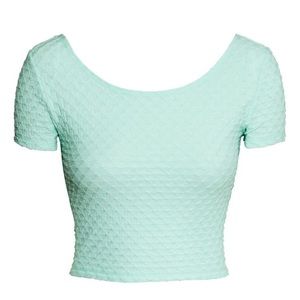 H&M mint green crop top