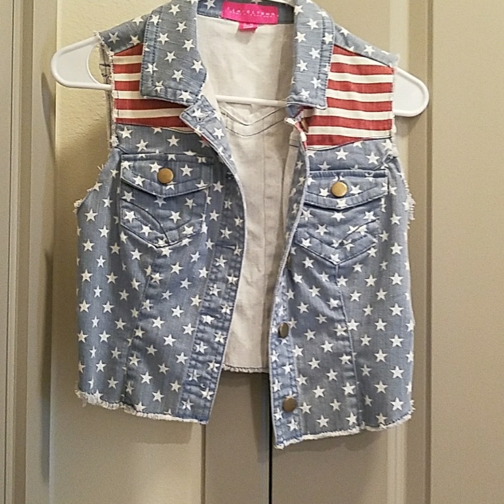 Denim vest.