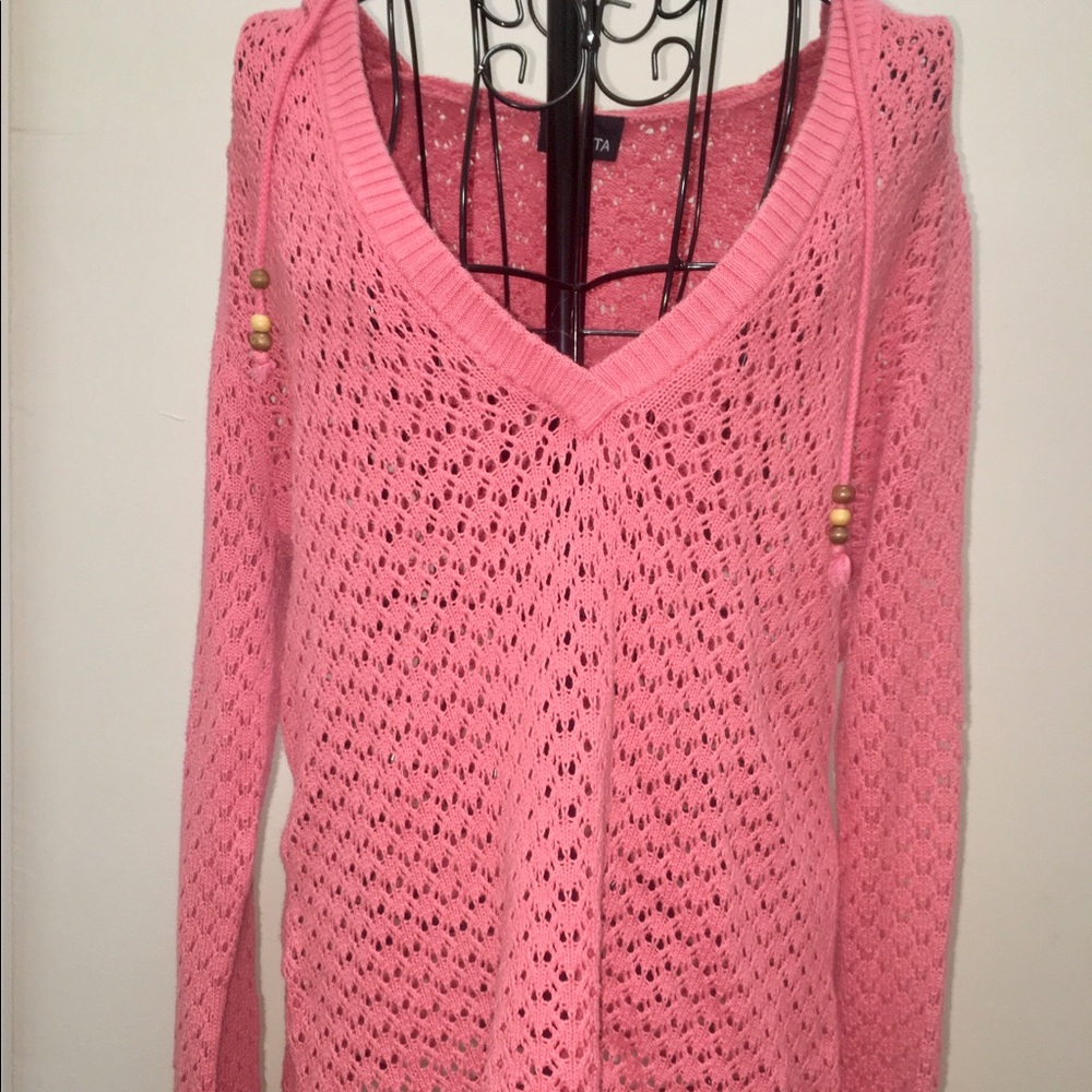 Athleta coral sweater size Large