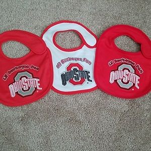 3 Ohio State (OSU) Buckeye bibs