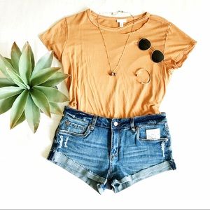 NWT BP blue roll up jean shorts