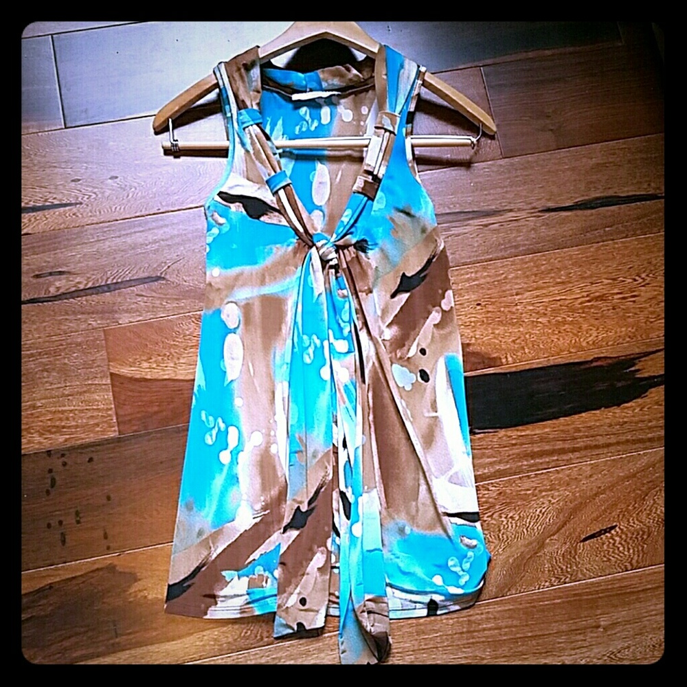 Charlotte Russe turquoise flowy top