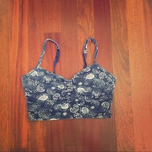 Blue and White Crop Top