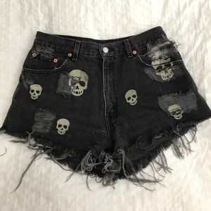 black high waisted shorts