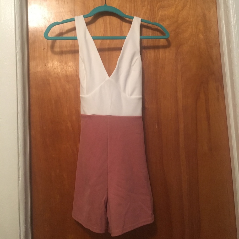 Strappy tie back shorts romper.