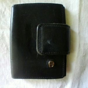 VNTG Etienne​ Aigner Leather Credit Card Wallet