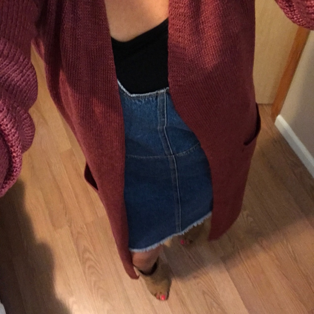 New🍁Distressed denim overall dress - Picture 4 of 8