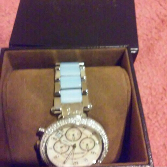 Michael Kors Chrono SS Light Blue Acetate Parker MK Watch (Consignment Batch) - Picture 5 of 7