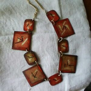 VNTG Copper Enamel Necklace