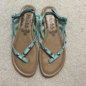 Mudd Teal Studded Sandals