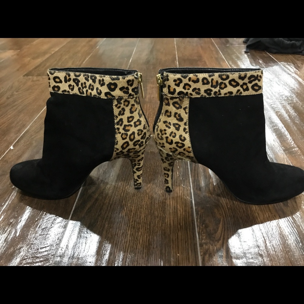 NEW cheetah and black heel boots