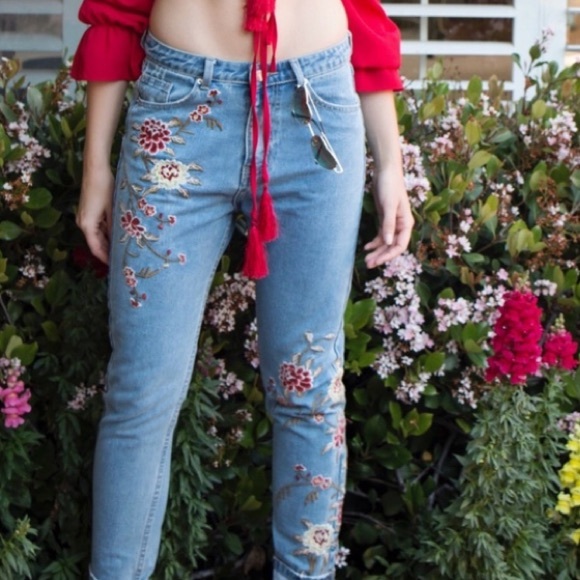 I need you baby ❤️ embroidered bf jeans 👖 - Picture 2 of 3