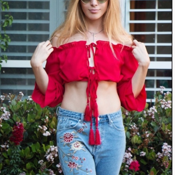 I need you baby ❤️ embroidered bf jeans 👖 - Picture 3 of 3