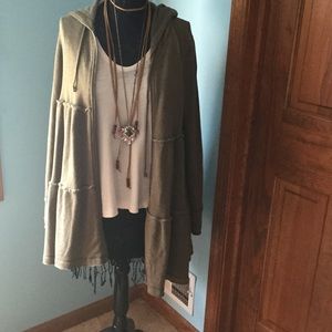 Olive Green Free People Trapeze Sweatshirt size M.