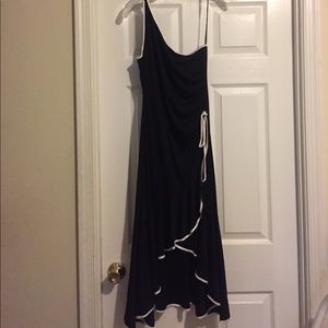 Black and white one shoulder dress, M