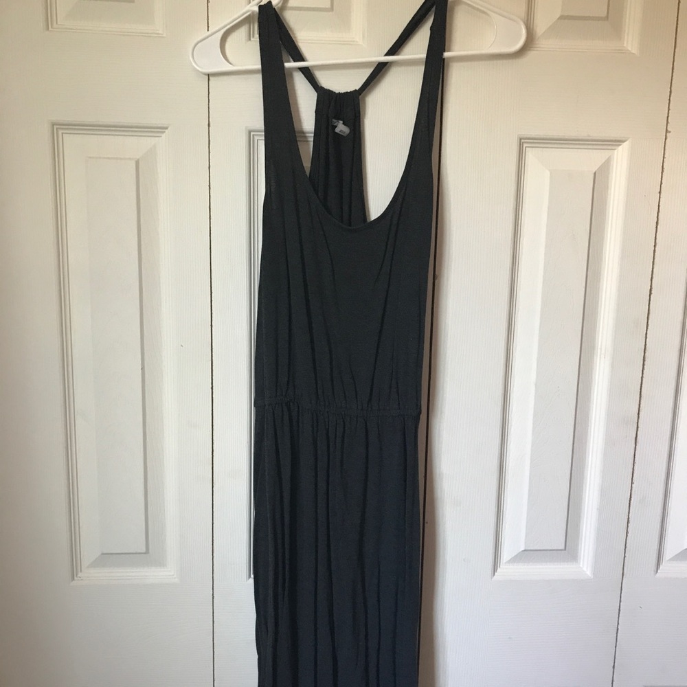 Charcoal grey racer back dress