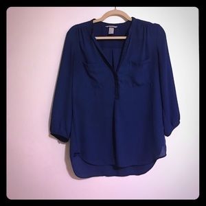 Blue H&M 3/4 Sleeve Top