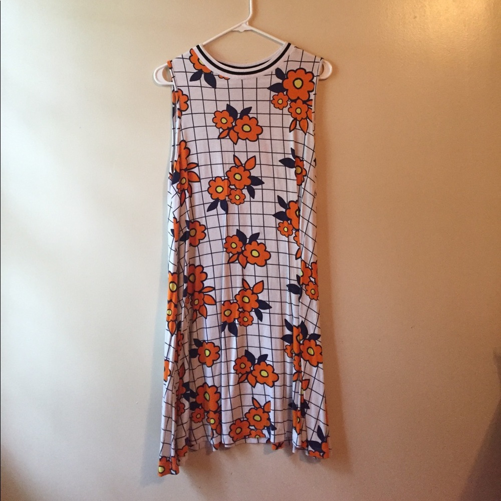 ASOS grid flower print tank dress