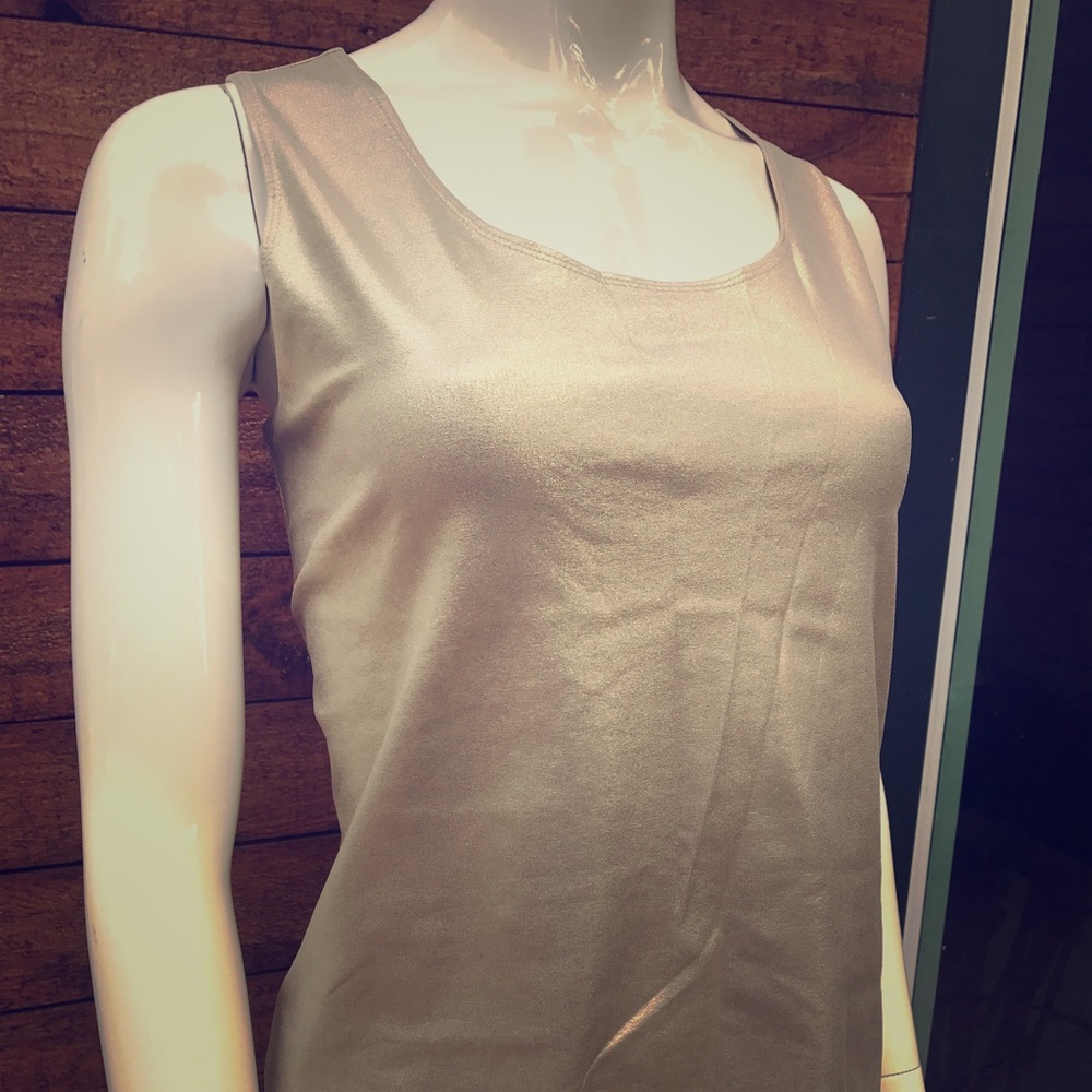 CHICO'S Gold Metallic Shimmer Tank Top