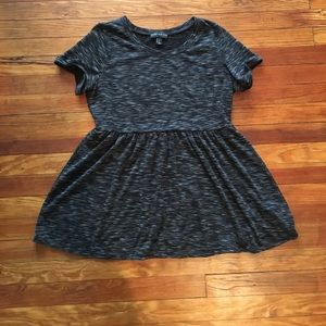 Black/white casual skater dress plus size