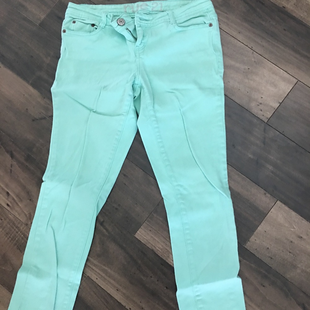 Teal jeans