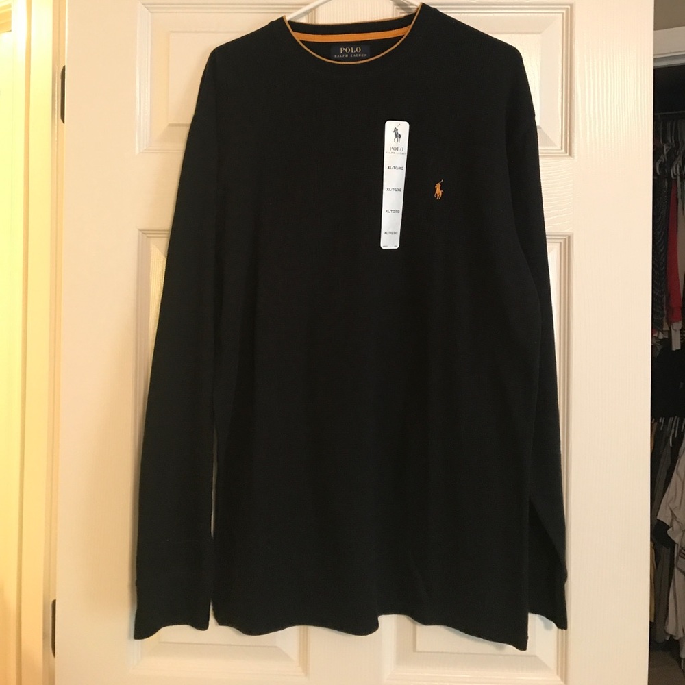 Ralph Lauren black waffle shirt