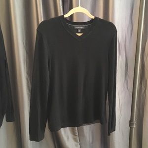 Silk Cashmere Black V-Neck Sweater