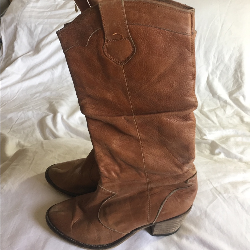 Steve Madden leather tan cowboy boots