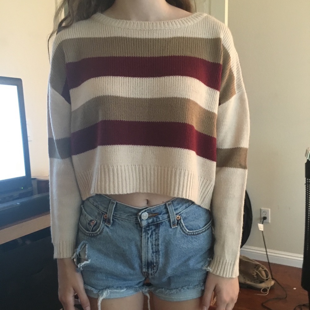 cropped striped sweater