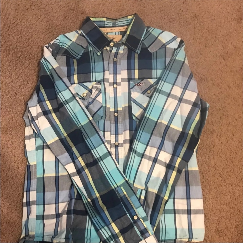 Two Men's Button Ups Hollister and Abercrombie