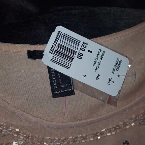 WOVEN EMBELLISHED BLUSH TOP Forever 21 NEW - Picture 2 of 5