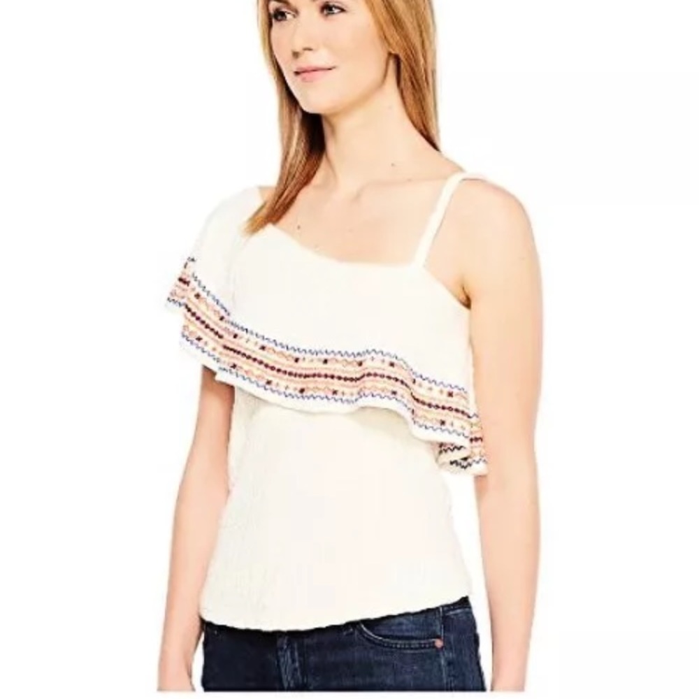 NWT Lucky Brand Medium Embroidered Shoulder Blouse