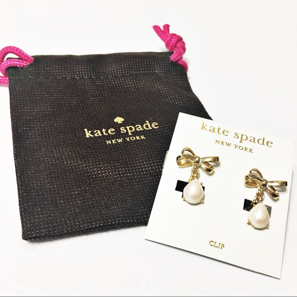 kate spade Jewelry - NEW Kate Spade Tied Up Clip Earrings