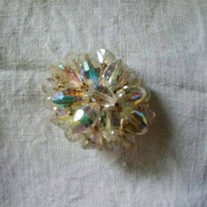 VNTG Large Aurora Borealis Crystal Bead Brooch