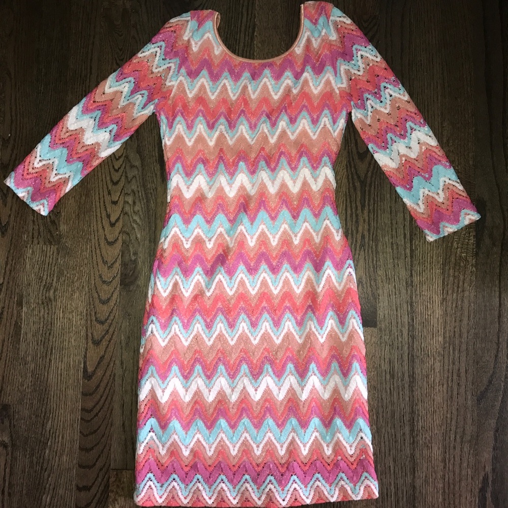 Multicolor tight open back dress