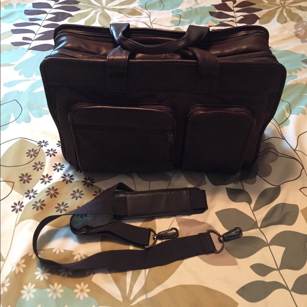 Men's soft brown leather briefcase