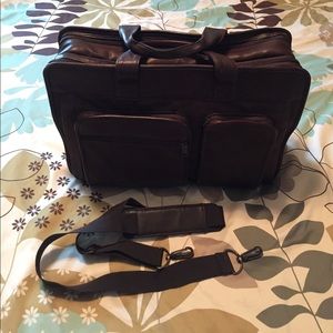 Men's soft brown leather briefcase