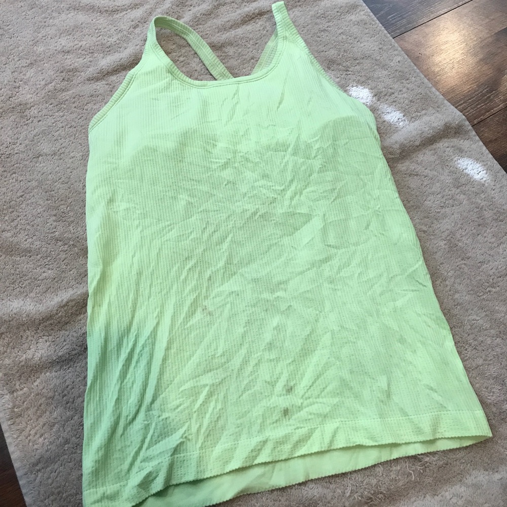 Work out tank lime green