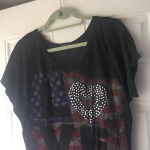American flag love shirt