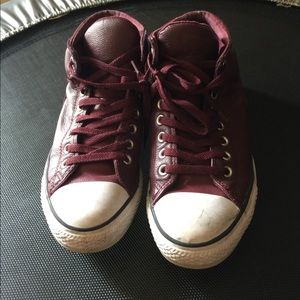 High top converse, faux leather