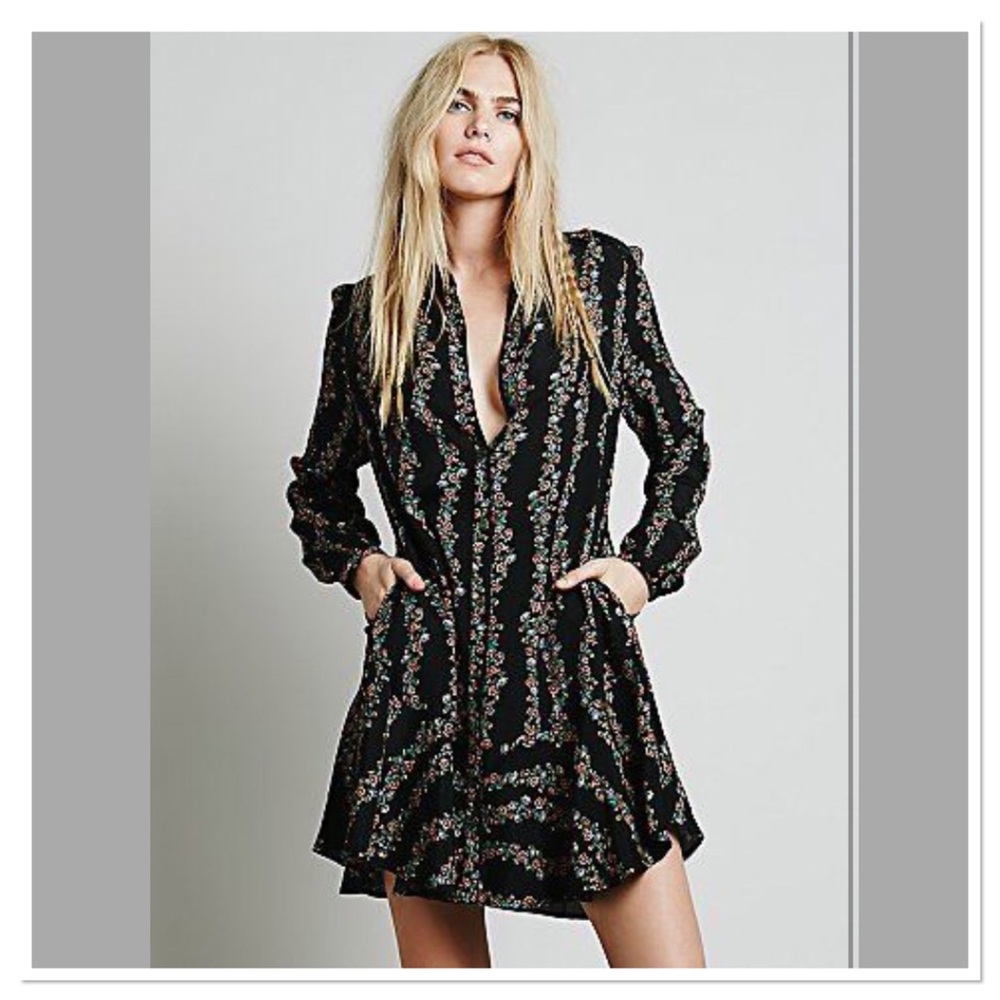 FREE PEOPLE THREE QUARTER SLEEVES SHIRT DRESS NWT