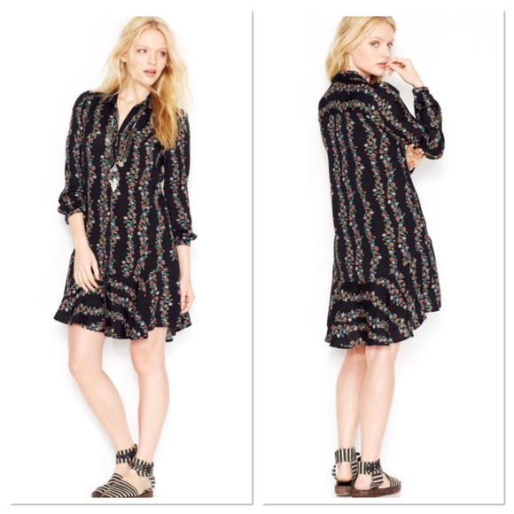 FREE PEOPLE THREE QUARTER SLEEVES SHIRT DRESS NWT - Picture 2 of 4