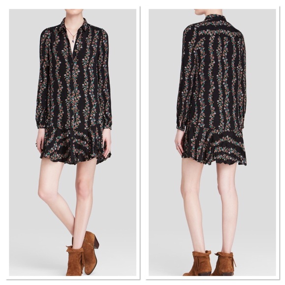 FREE PEOPLE THREE QUARTER SLEEVES SHIRT DRESS NWT - Picture 3 of 4