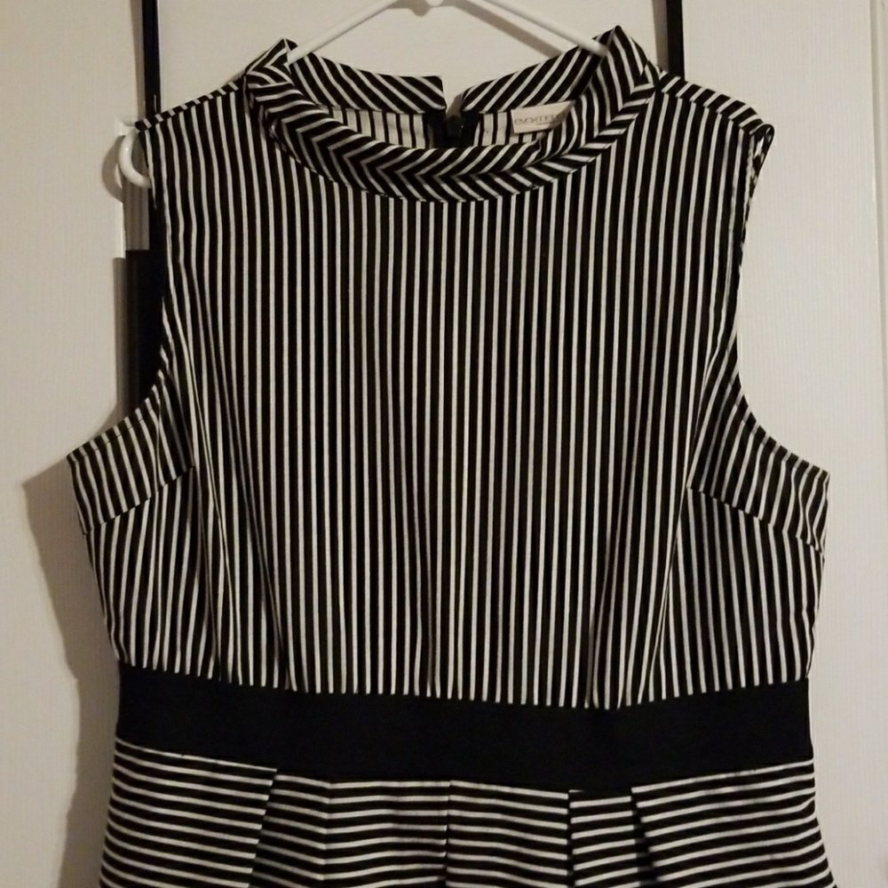 Black and cream striped dress