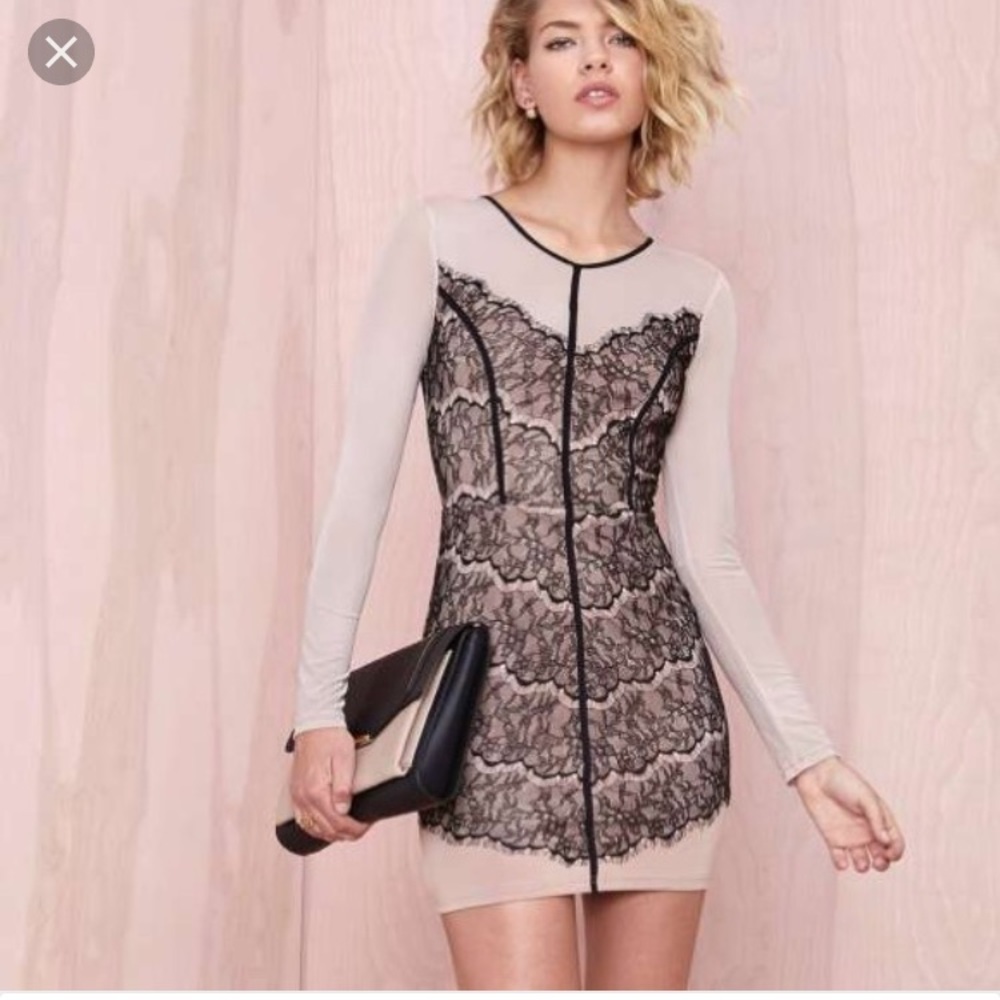 Nude Black Lace Dress