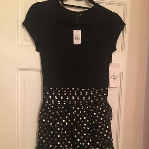 Black party dress with tiered skirt