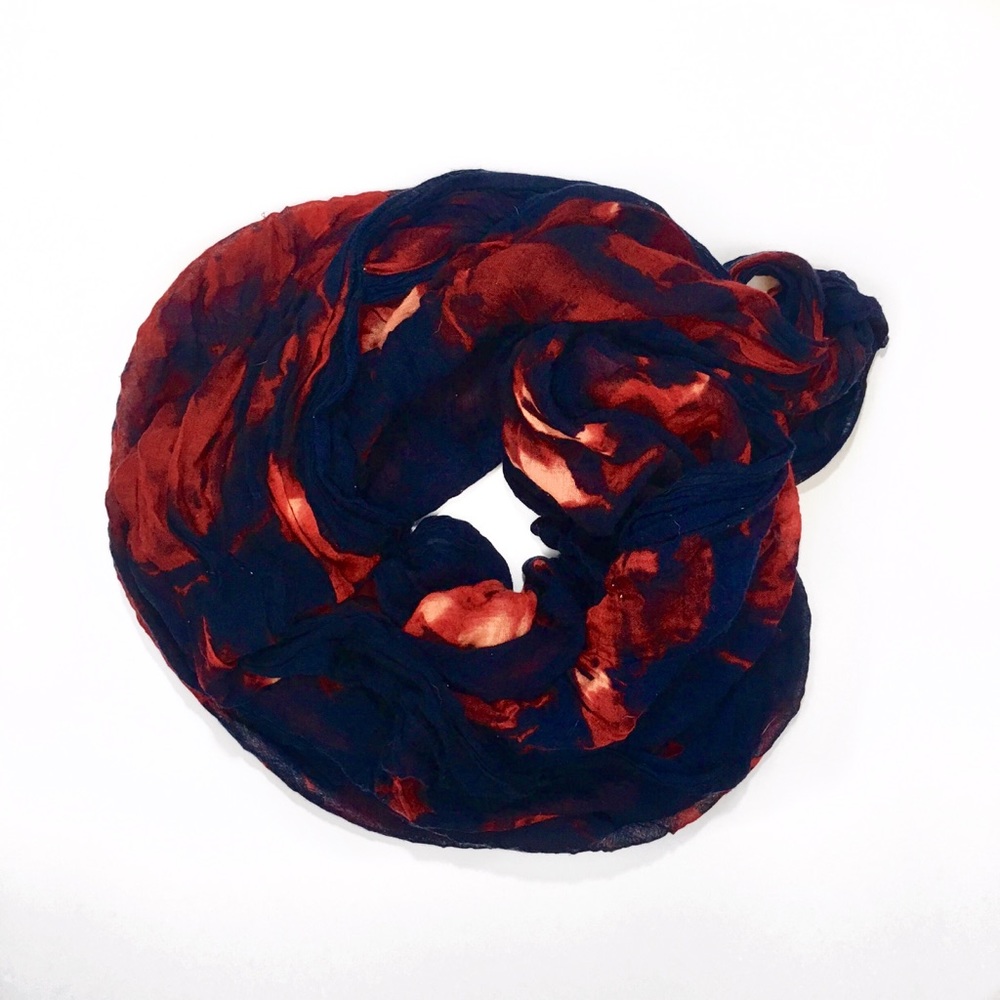 Navy with Roses Scarf