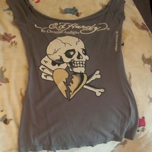 Ed hardy off the shoulders top