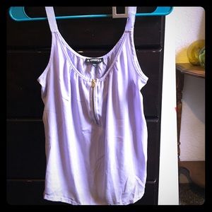 Express light purple zip front tank