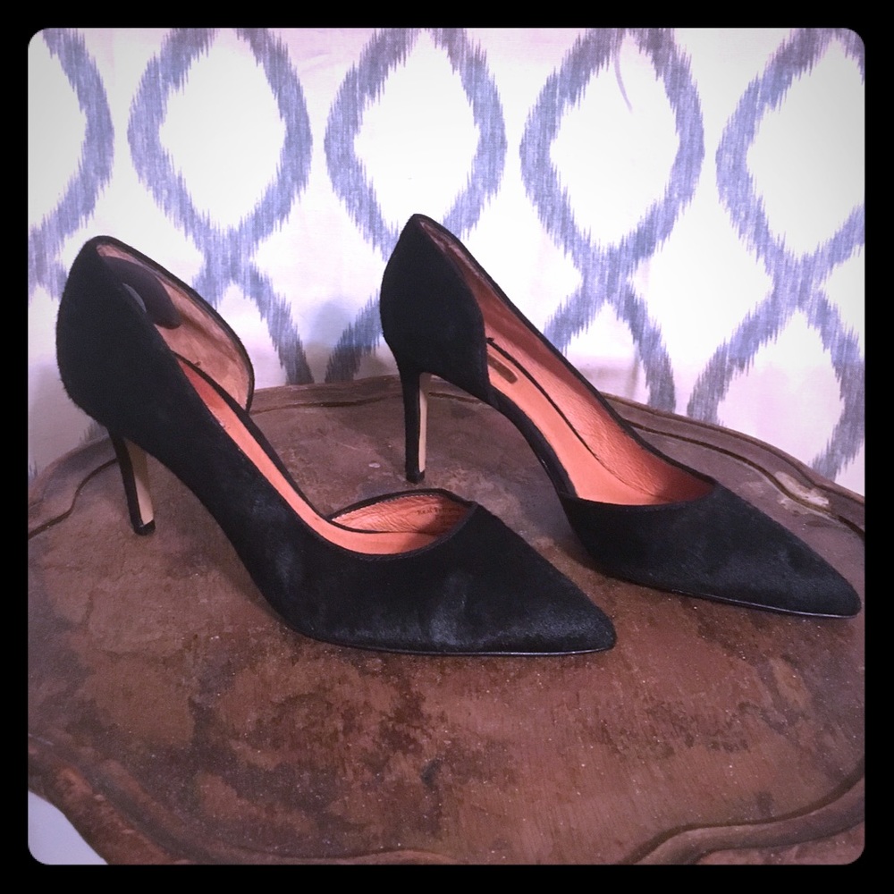 Halogen Black calf hair heels size 8 M